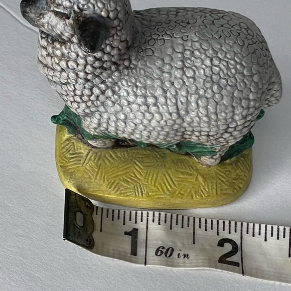 Vintage Hand Painted Byron Molds 1973 Ceramic Sheep In The Pasture Figurine - Picture 6 of 10